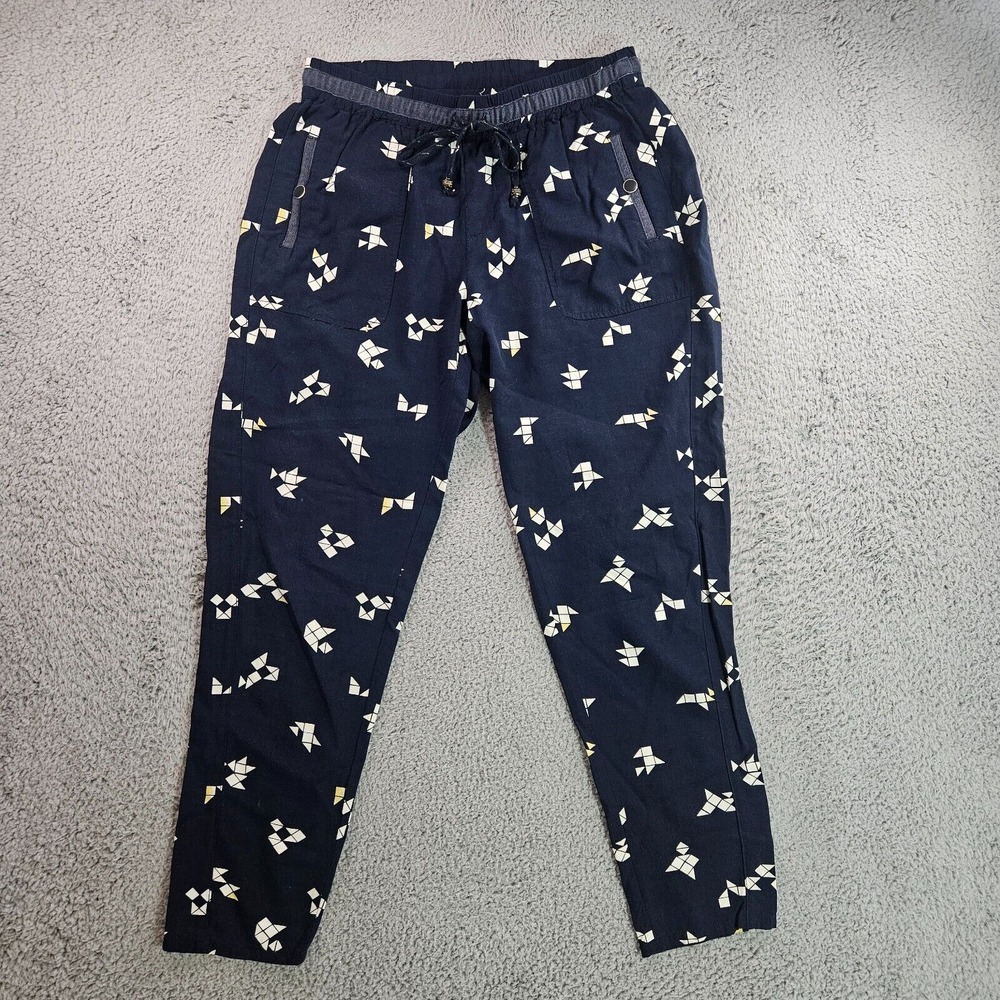 Hei Hei Anthropologie Pants Women XS Paper Crane Origami Casual Navy Blue
